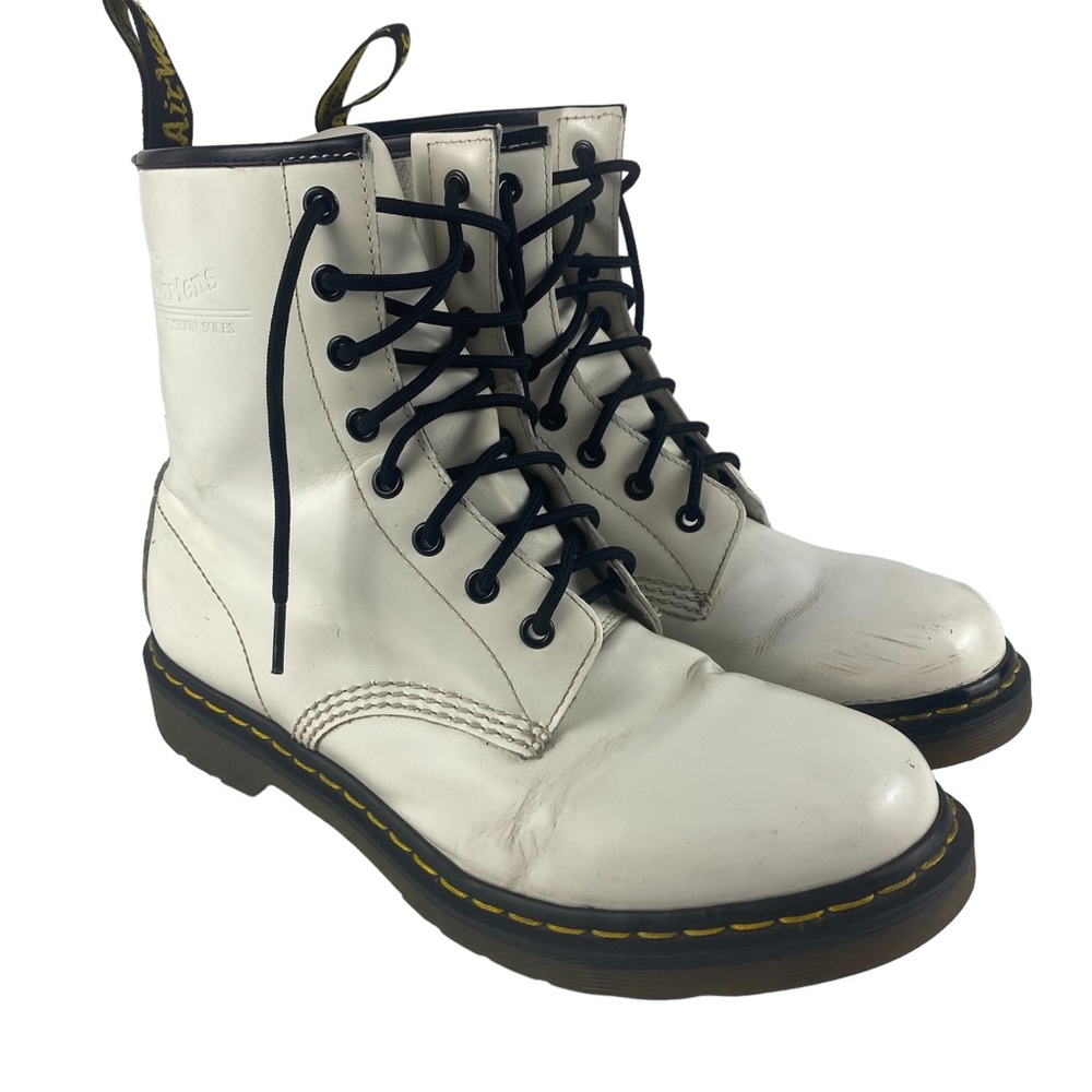 Dr. Martens White Lace Up Boots